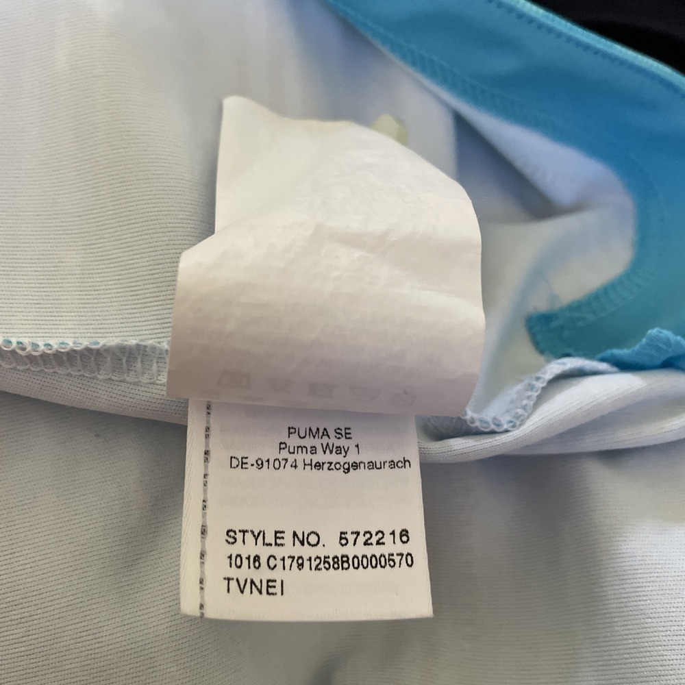 Puma Golf Sleeveless Top Blue Aqua Stripe Womens Large Active - Picture 8 of 8